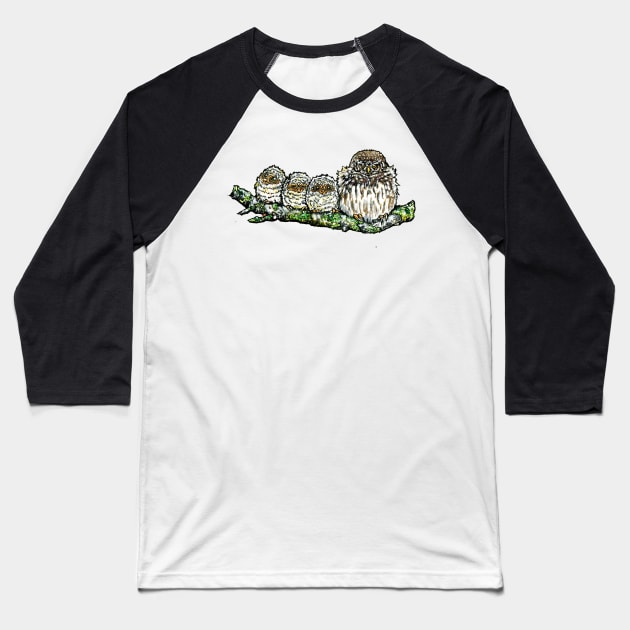 Pygmy Puffballs Northern Pygmy-owl Baseball T-Shirt by 10000birds